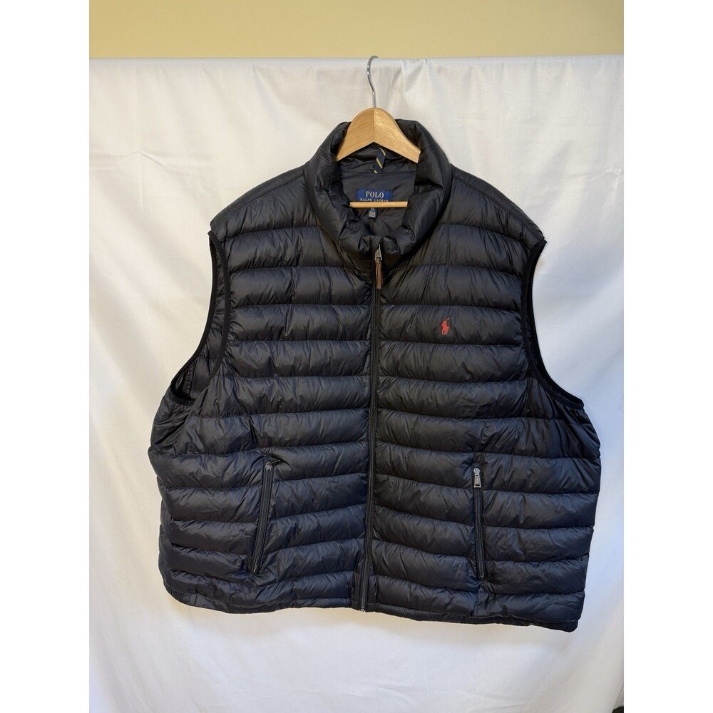 NWOT POLO RALPH LAUREN Duck down  Vest 5XB Black Tall Packable PUFFER Feather